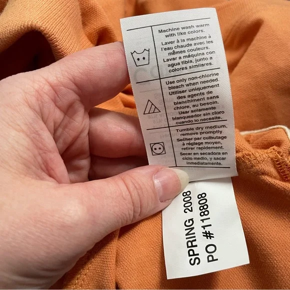 Carhartt Womens Polo Golf Shirt Size Small Short Sleeve Y2K Preppy Peach Orange - Picture 6 of 6